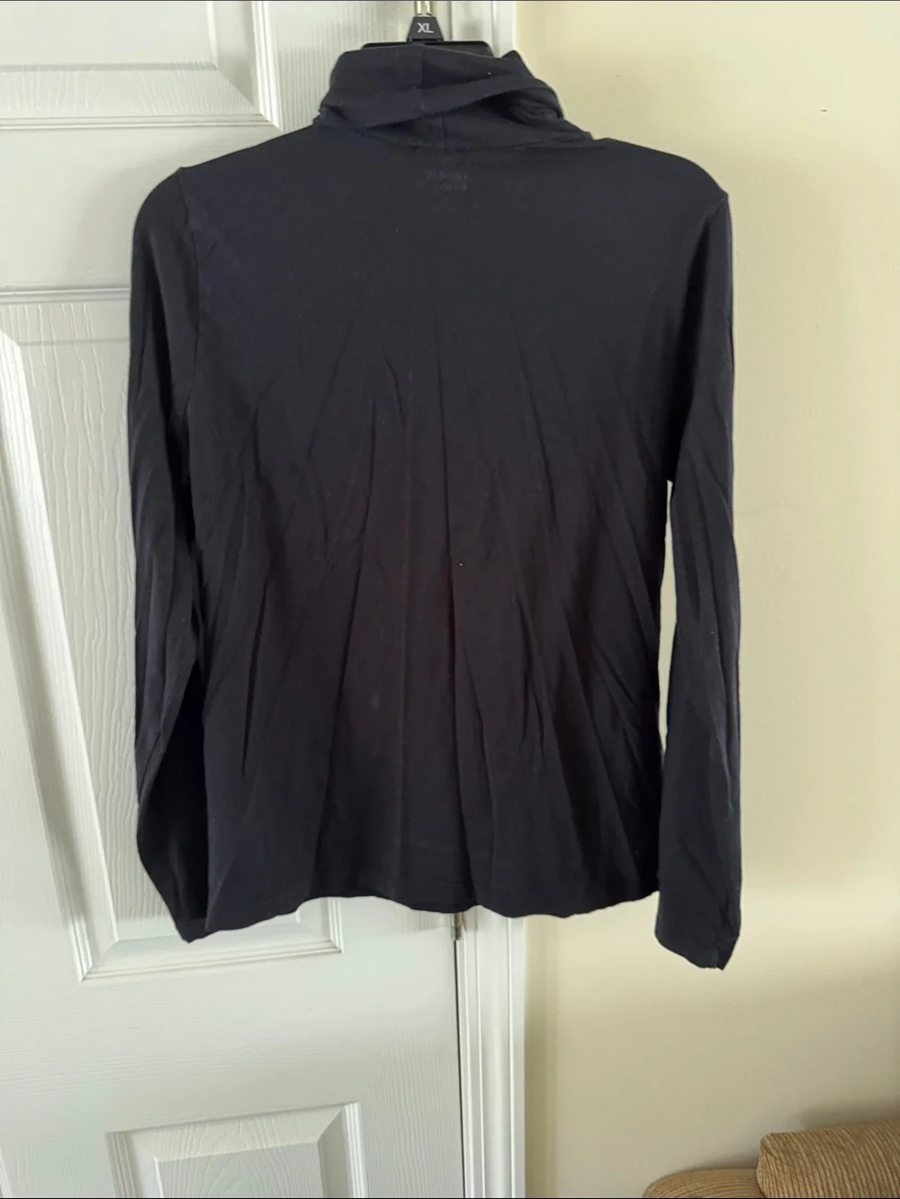 Lands' End Black Long-Sleeve Turtleneck Top - Slim Fit